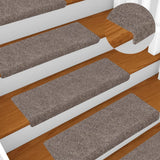 Tapis d'escalier 15 pcs Tissu aiguilleté 65x21x4 cm Crème