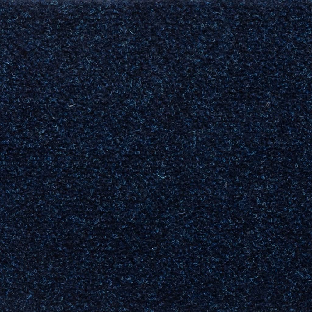 Tapis d'escalier 15 pcs Tissu aiguilleté 65x21x4 cm Bleu