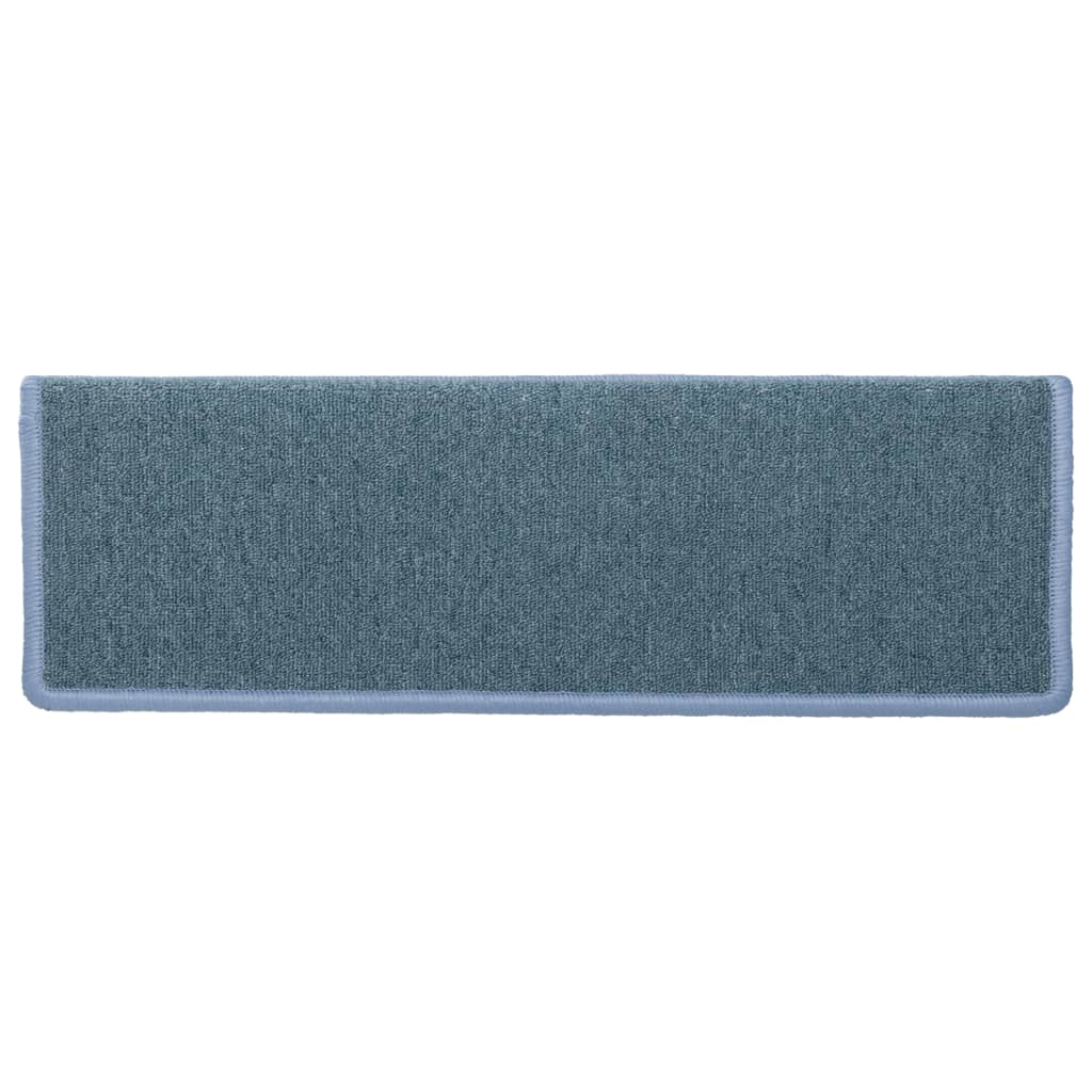 Tapis d'escalier 15 pcs 65x21x4 cm Bleu