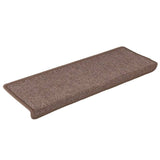 Tapis d'escalier 15 pcs 65x21x4 cm Marron