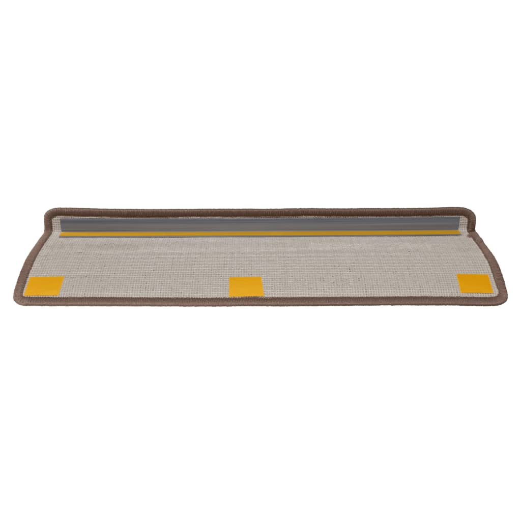 Tapis d'escalier 15 pcs 65x21x4 cm Marron