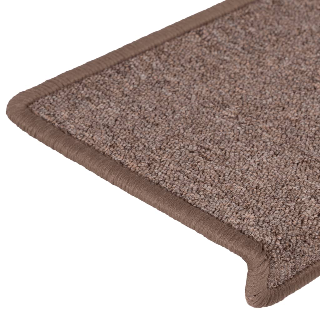 Tapis d'escalier 15 pcs 65x21x4 cm Marron