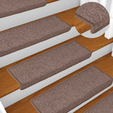 Tapis d'escalier 15 pcs 65x21x4 cm Marron