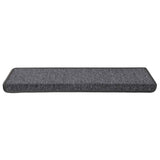 Tapis d'escalier 15 pcs 65x21x4 cm Gris et noir