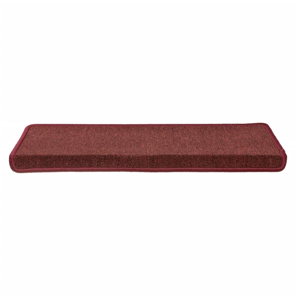 Tapis d'escalier 15 pcs 65x21x4 cm Rouge mat