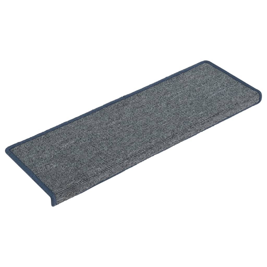 Tapis d'escalier 15 pcs 65x21x4 cm Violet et bleu