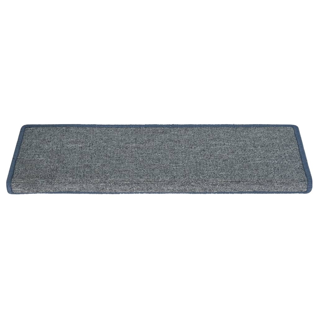 Tapis d'escalier 15 pcs 65x21x4 cm Violet et bleu