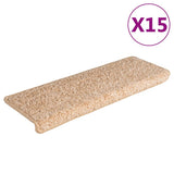 Tapis d'escalier 15 pcs Doré 65x21x4cm