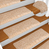 Tapis d'escalier 15 pcs Doré 65x21x4cm