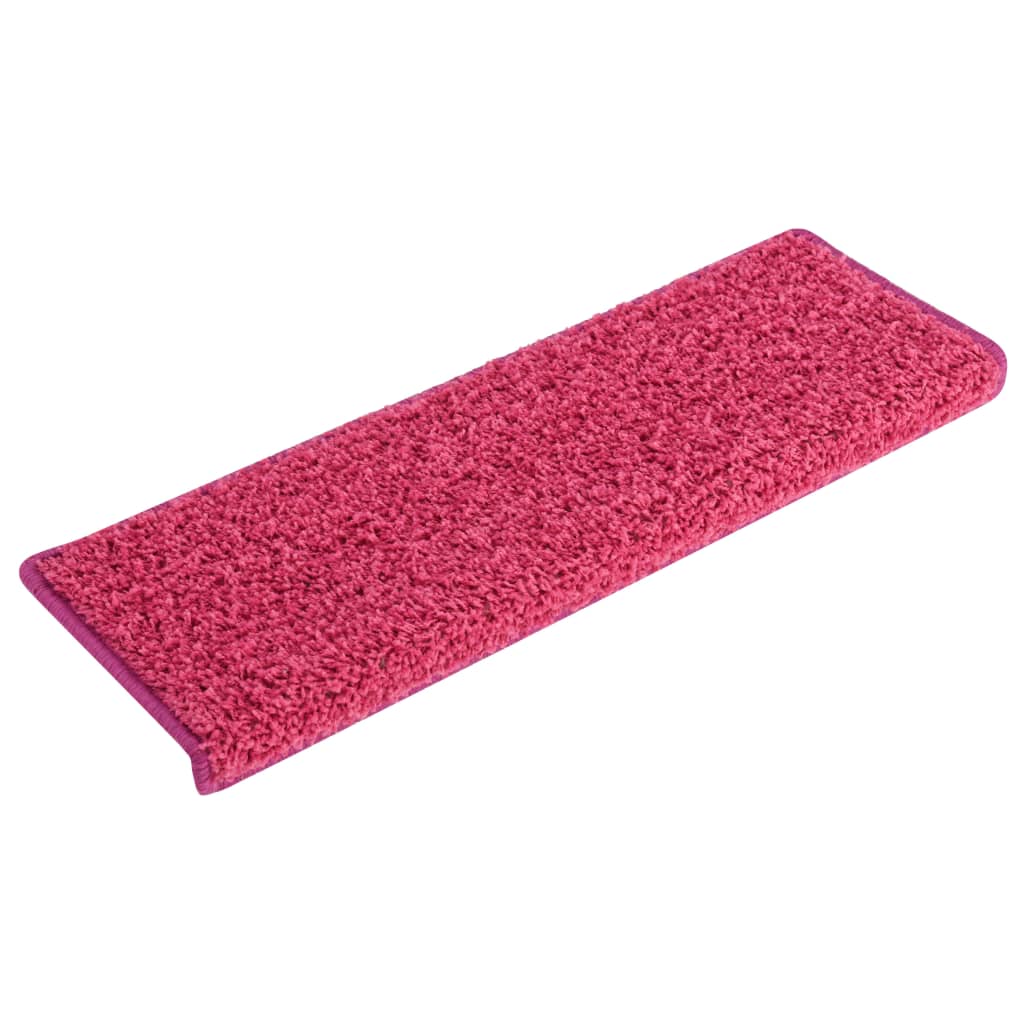 Tapis d'escalier 15 pcs 65x21x4 cm Rose