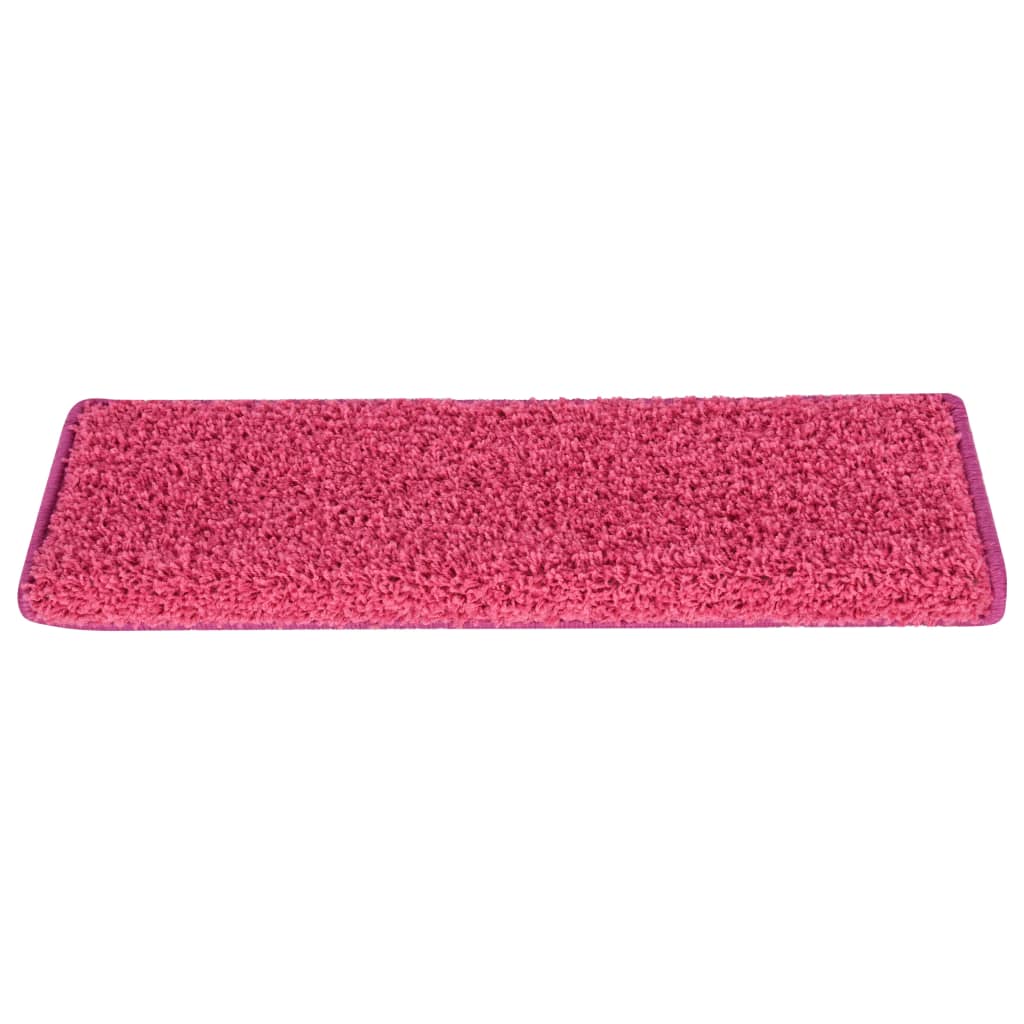 Tapis d'escalier 15 pcs 65x21x4 cm Rose