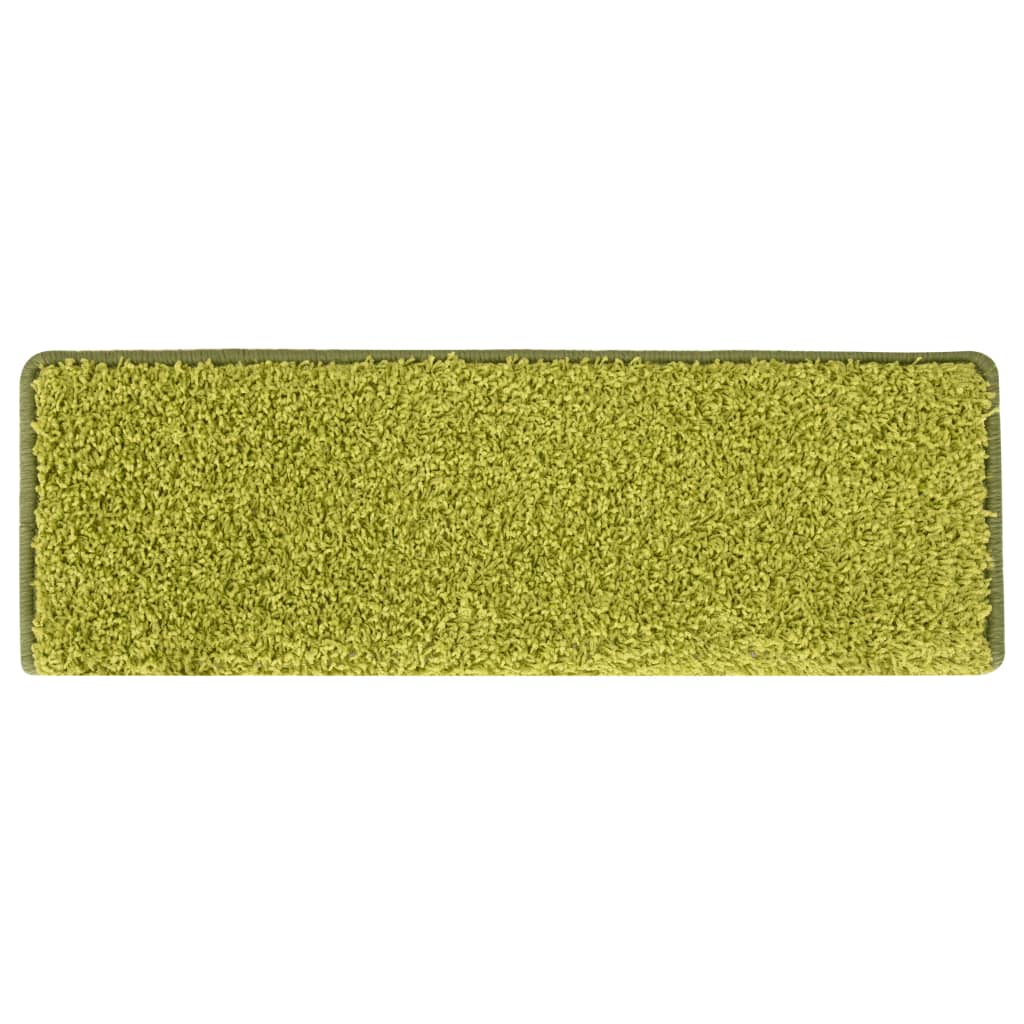 Tapis d'escalier 15 pcs 65x21x4 cm Vert