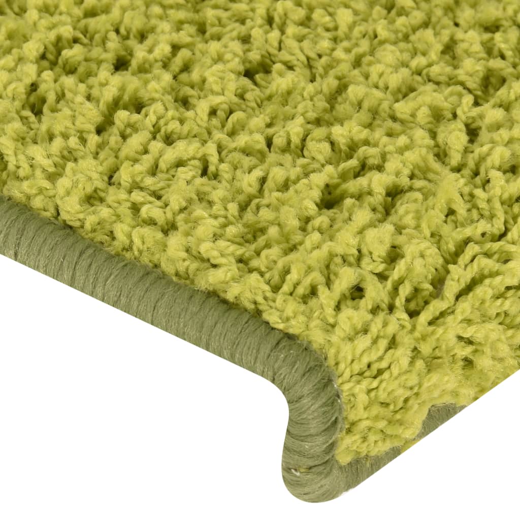 Tapis d'escalier 15 pcs 65x21x4 cm Vert