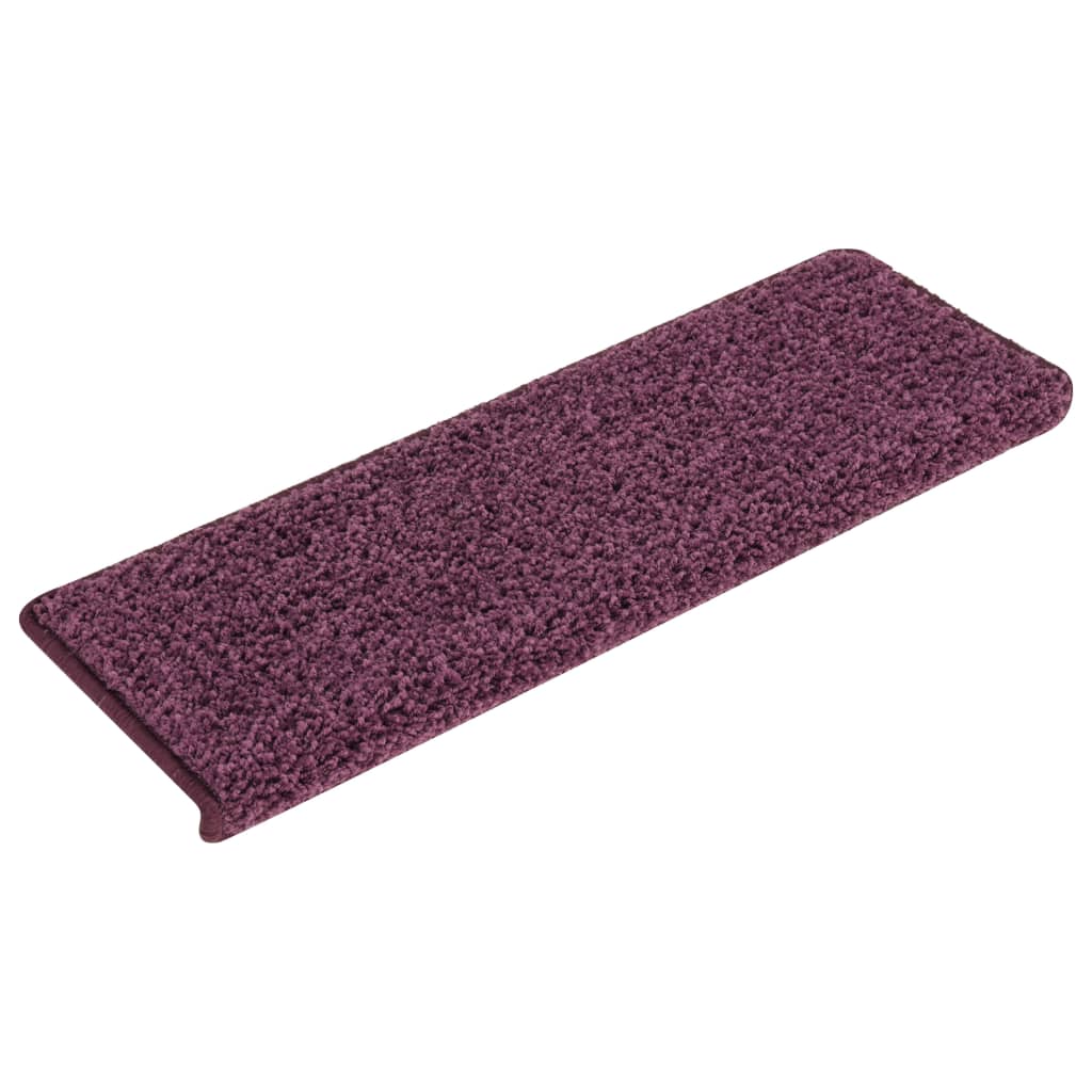 Tapis d'escalier 15 pcs 65x21x4 cm Violet foncé