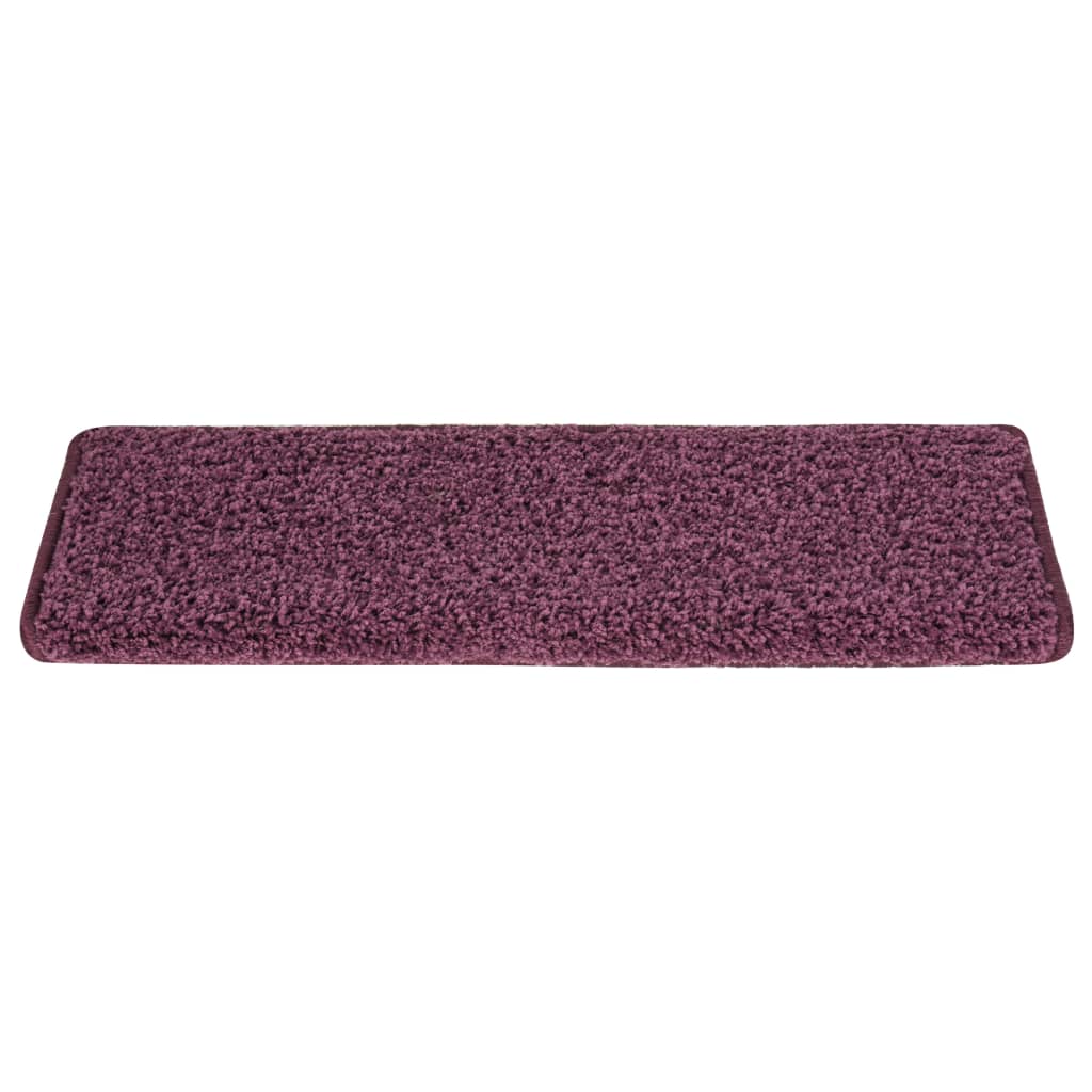 Tapis d'escalier 15 pcs 65x21x4 cm Violet foncé