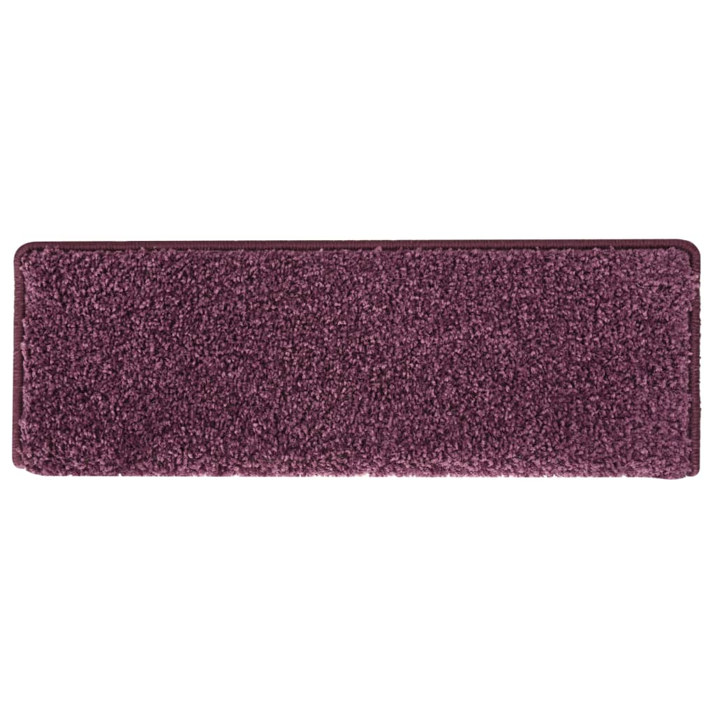 Tapis d'escalier 15 pcs 65x21x4 cm Violet foncé