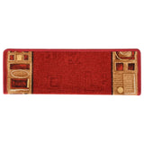 Tapis d'escalier autocollants 15 pcs 65x21x4 cm Rouge