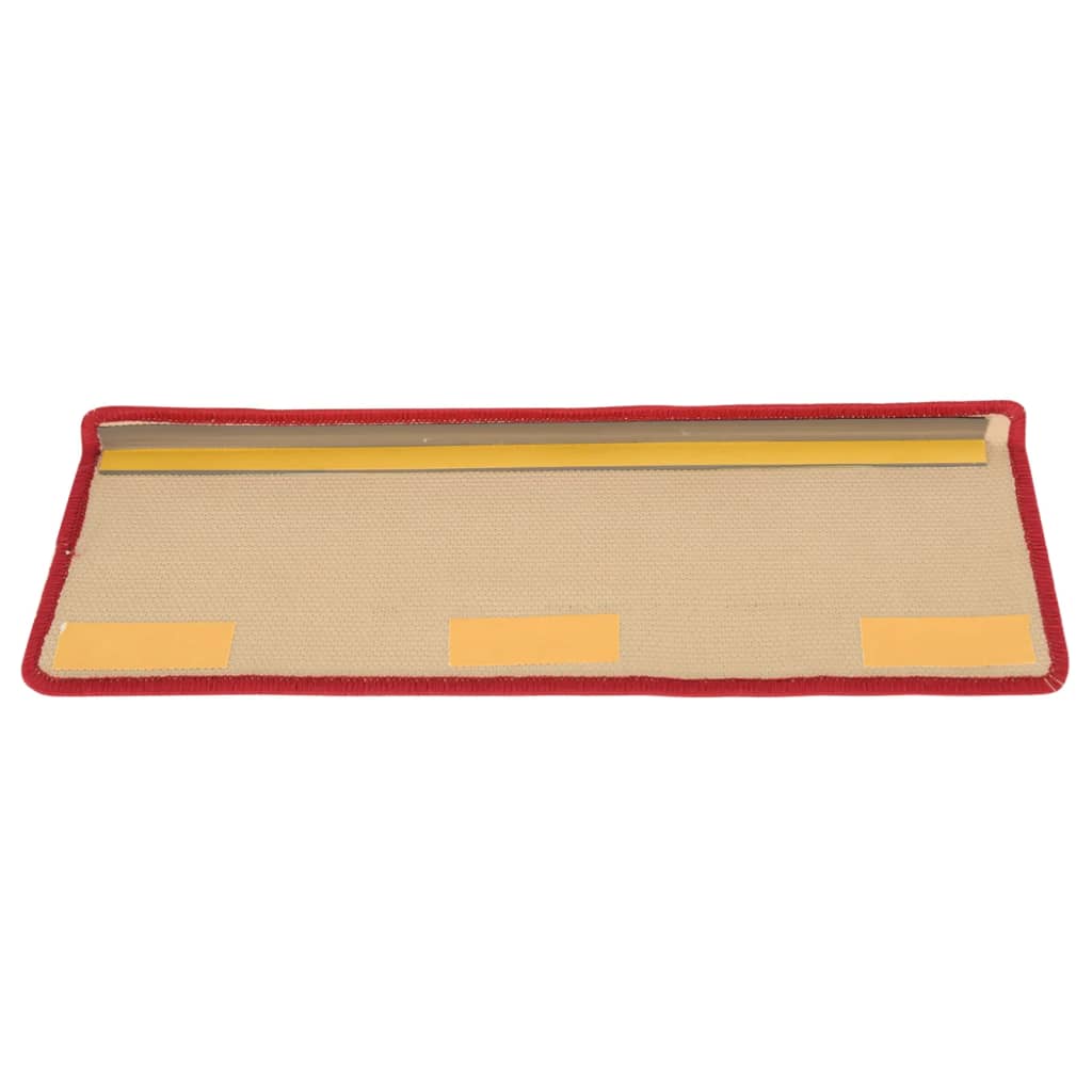 Tapis d'escalier autocollants 15 pcs 65x21x4 cm Rouge