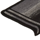 Tapis d'escalier autocollants 15 pcs 65x21x4 cm Noir et gris