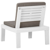 Chaises de salon de jardin et coussins lot de 2 Plastique Blanc