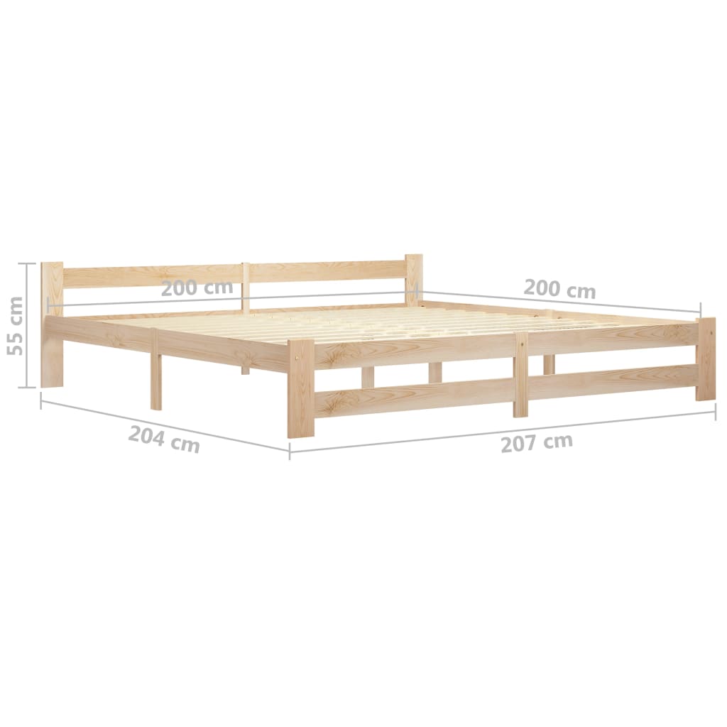 Cadre de lit sans matelas bois massif de pin 200x200 cm