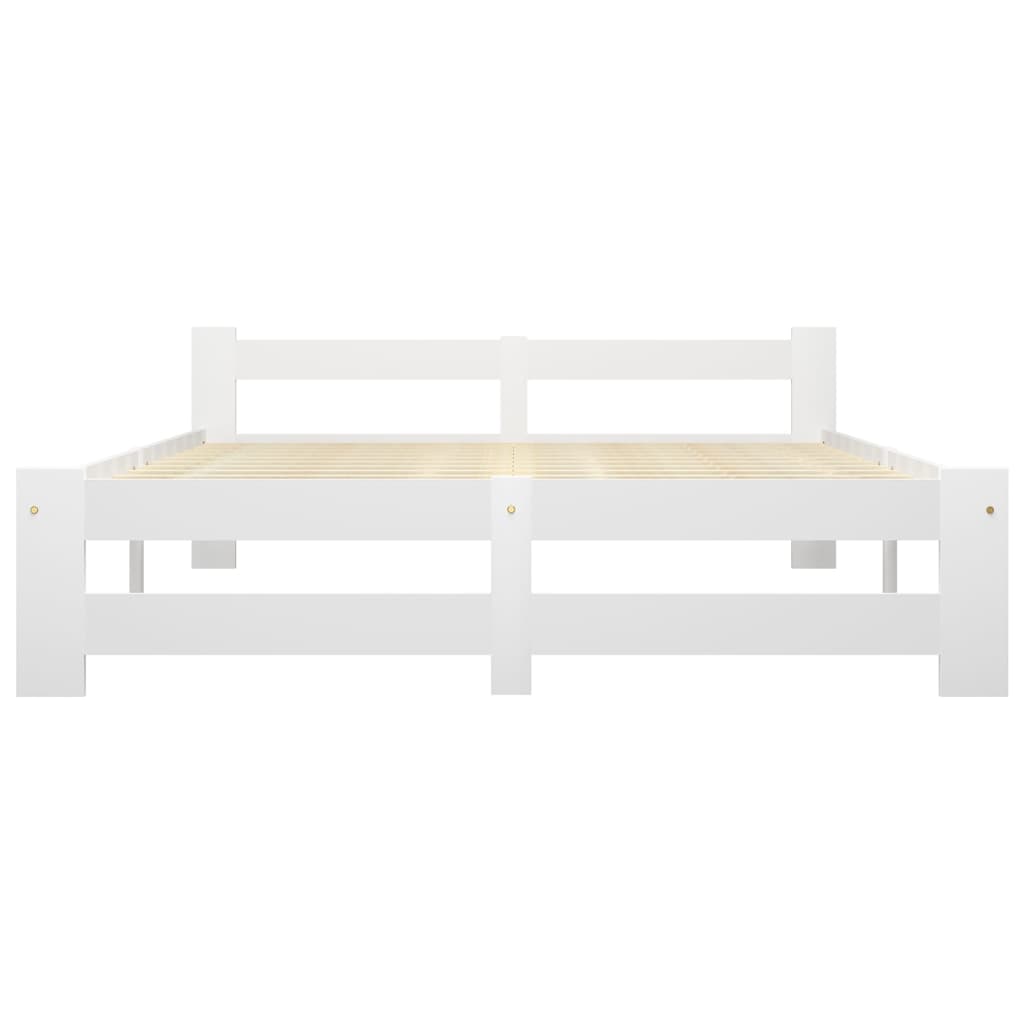 Cadre de lit sans matelas blanc bois massif de pin 180x200 cm