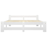 Cadre de lit sans matelas blanc bois massif de pin 180x200 cm