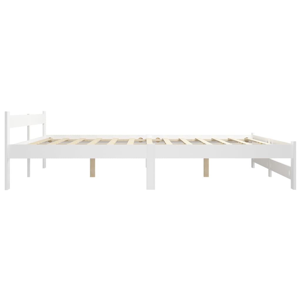 Cadre de lit sans matelas blanc bois massif de pin 180x200 cm