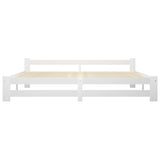 Cadre de lit sans matelas blanc bois massif de pin 200x200 cm