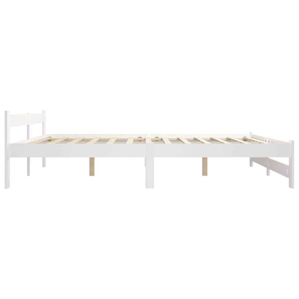 Cadre de lit sans matelas blanc bois massif de pin 200x200 cm