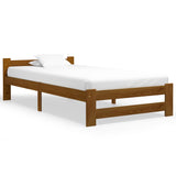 Cadre de lit sans matelas Marron miel Bois pin massif 90x200 cm