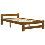 Cadre de lit sans matelas Marron miel Bois pin massif 90x200 cm