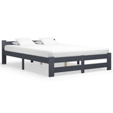 Cadre de lit sans matelas gris foncé pin massif 120x200 cm