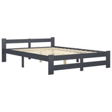 Cadre de lit sans matelas gris foncé pin massif 120x200 cm