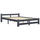 Cadre de lit sans matelas gris foncé pin massif 140x200 cm