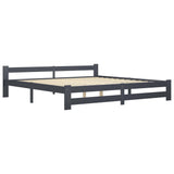 Cadre de lit sans matelas gris foncé pin massif 200x200 cm