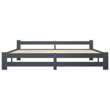 Cadre de lit sans matelas gris foncé pin massif 200x200 cm