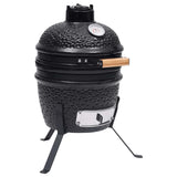 Kamado 2-in-1-Räuchergrill aus Keramik, 56 cm, Schwarz