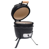 Kamado 2-in-1-Räuchergrill aus Keramik, 56 cm, Schwarz