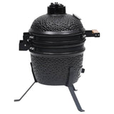 Kamado 2-in-1-Räuchergrill aus Keramik, 56 cm, Schwarz