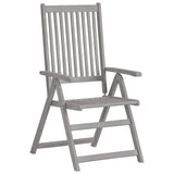 Chaises inclinables de jardin lot de 4 et coussins Bois acacia