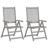 Chaises inclinables de jardin lot de 4 et coussins Bois acacia