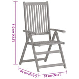 Chaises inclinables de jardin lot de 4 et coussins Bois acacia