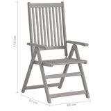 Chaises inclinables de jardin lot de 4 et coussins Bois acacia