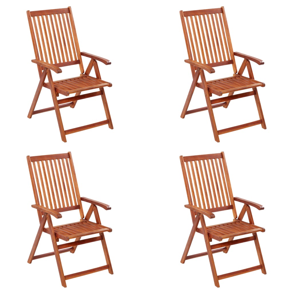 Chaises pliables de jardin lot de 4 Bois d'acacia solide