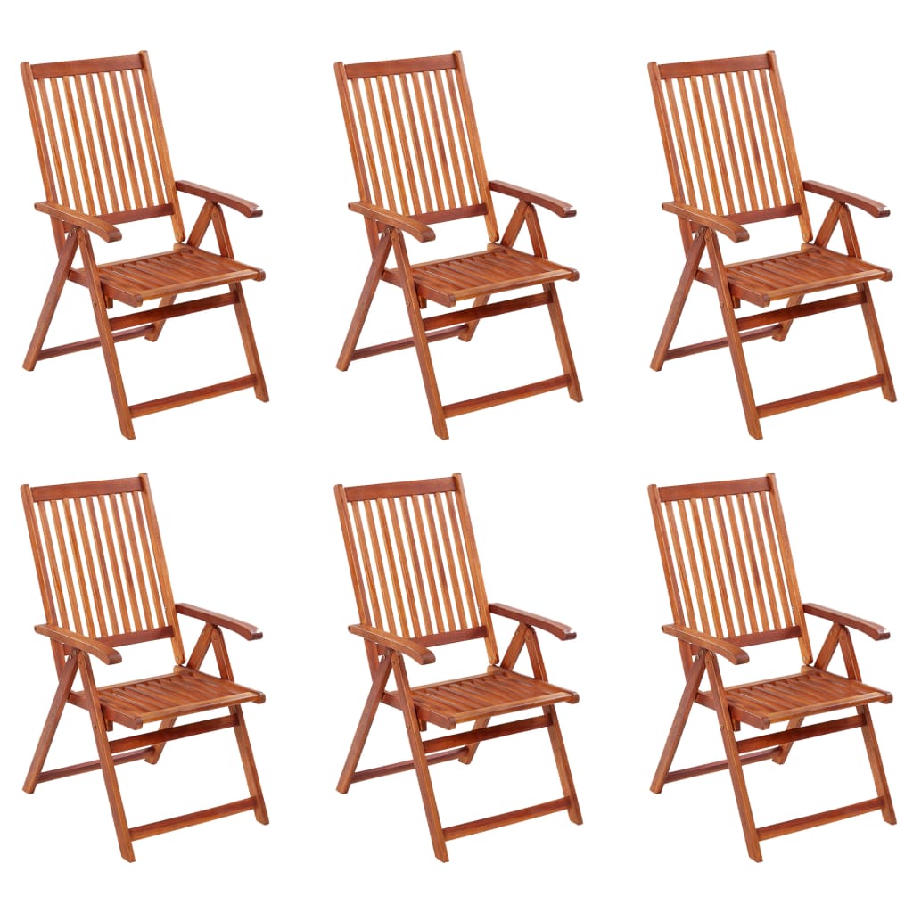 Chaises pliables de jardin lot de 6 Bois d'acacia solide