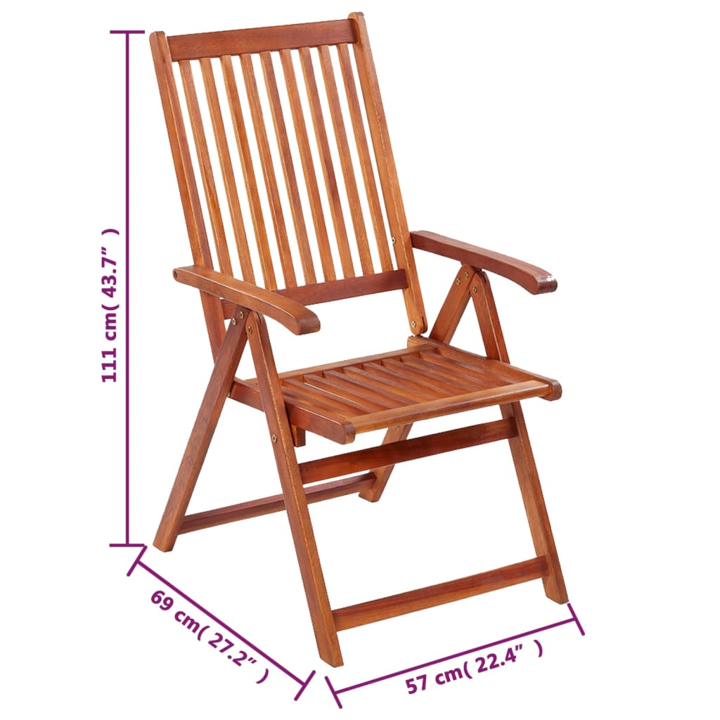 Chaises pliables de jardin lot de 6 Bois d'acacia solide