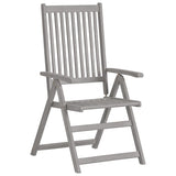 Chaises inclinables de jardin lot de 4 Gris Bois solide acacia