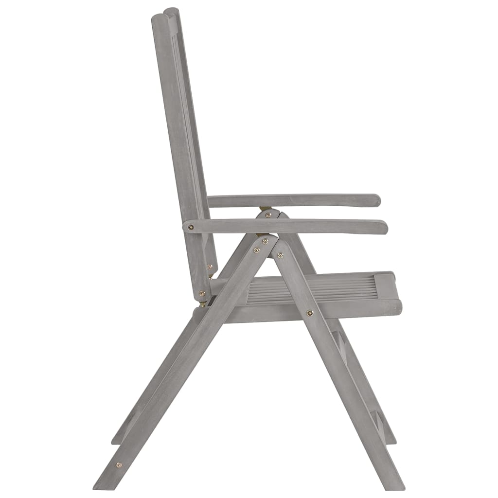 Chaises inclinables de jardin lot de 4 Gris Bois solide acacia