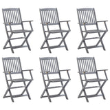 Chaises pliables d'extérieur lot de 6 Bois d'acacia solide